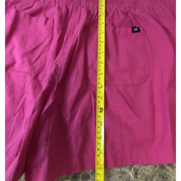 GAP Pull On Linen Comfy Shorts Front Back Pockets Womens Size XXL Fuchsia NWT - Picture 9 of 9